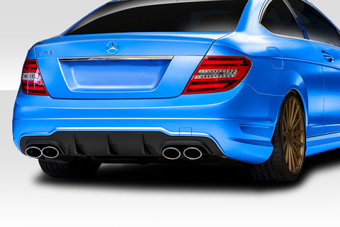 2012-2014 Mercedes C Class / C63 W204 Duraflex C63 Look Rear Diffuser - 1 Piece Fiberglass ( For AMG Bumper only)