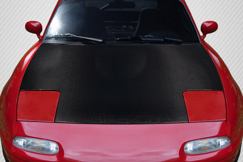 1990-1997 Mazda Miata Carbon Fiber OEM Look Hood - 1 Piece