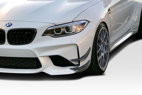 2016-2021 BMW M2 F87 Duraflex GT4 Look Front Bumper Canards - 4 Piece Fiberglass